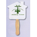 8" x 8" House Shape Hand Fan W/ Handle